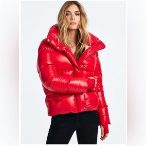 SAM New York red short puffer jacket, size XS